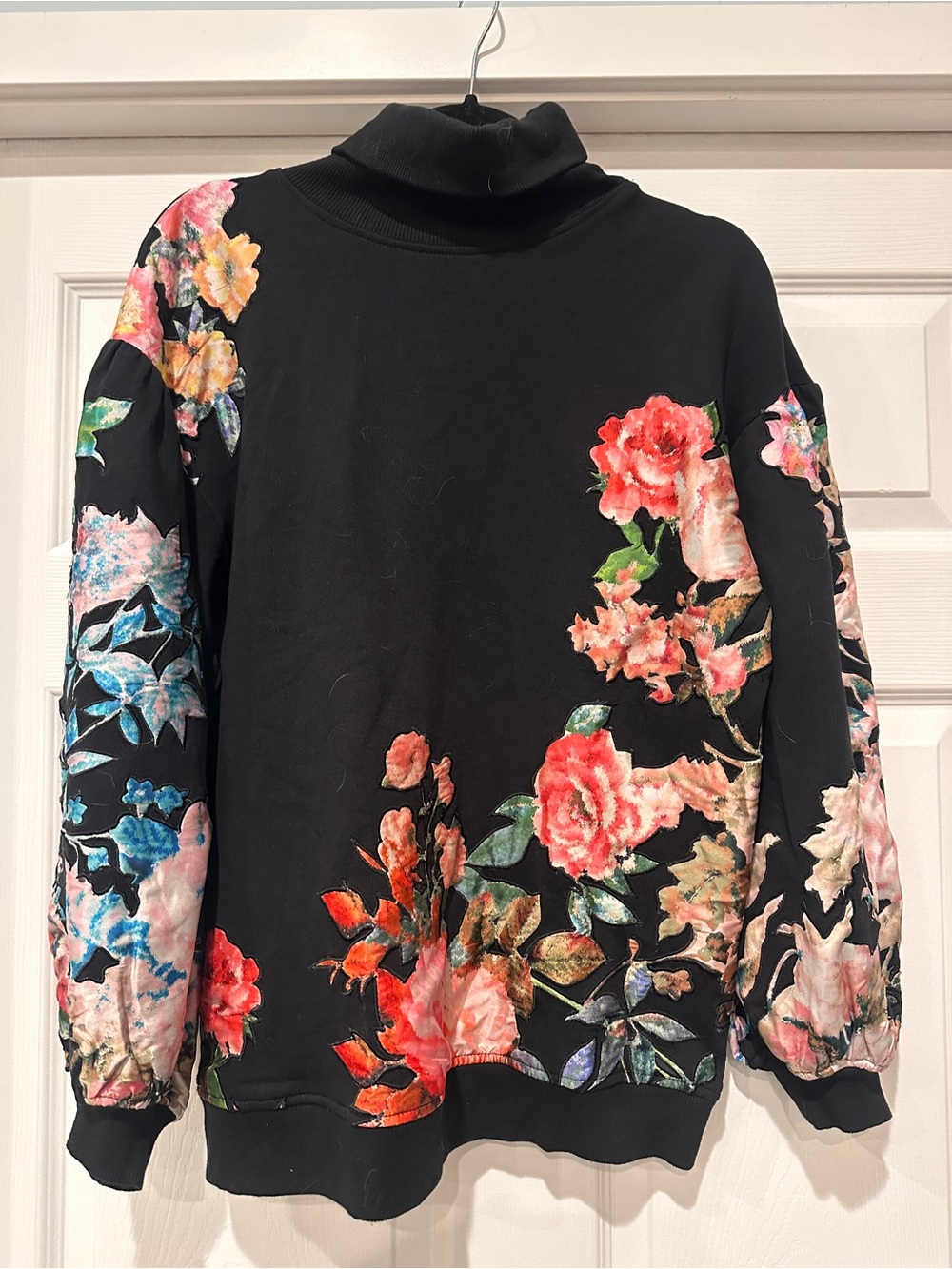 HEMANT & NANDITA Black Floral Turtleneck Sweater